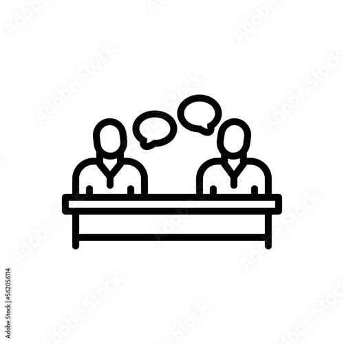 Black line icon for talked