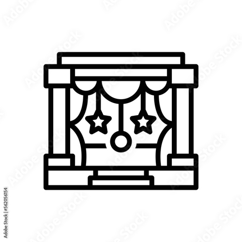 Black line icon for theatre