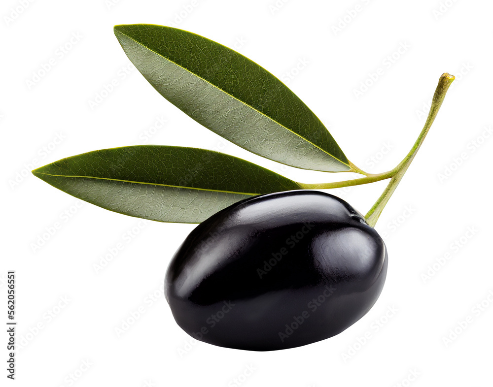 Фотография black olives with leaves