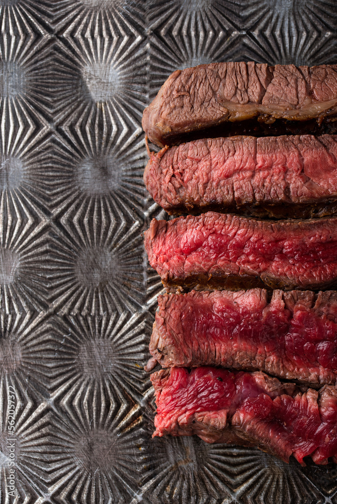 Fotografie Different degrees of steak roasting