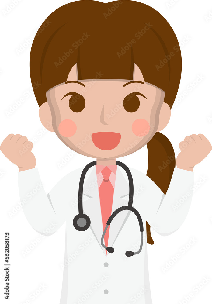 Female medical worker full of energy, medical staff, emoji cartoons Female medical worker full of energy, medical staff, emoji cartoons
