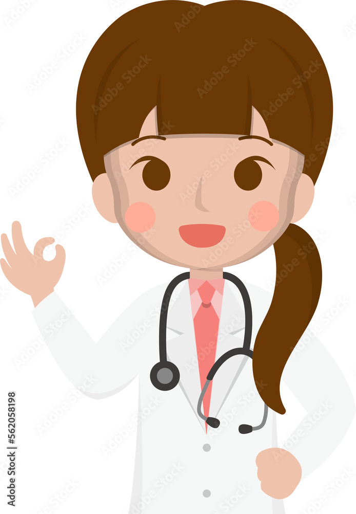 Female medical worker worry, medical staff, emoji cartoon Female medical worker worry, medical staff, emoji cartoon
