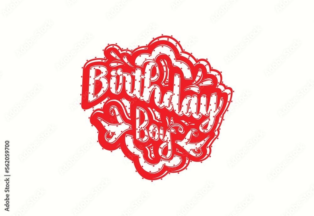 Fototapeta premium Birthday boy t shirt and sticker design template