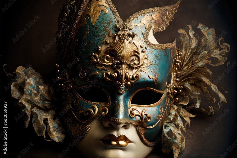 Venetian carnival mask. Generative AI