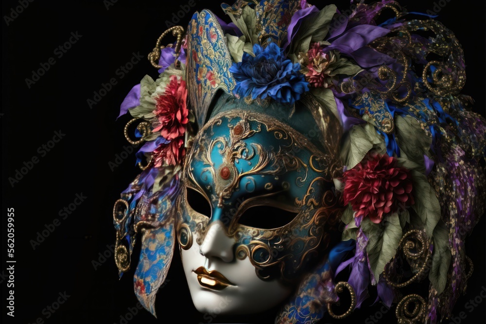 Venetian carnival mask. Generative AI