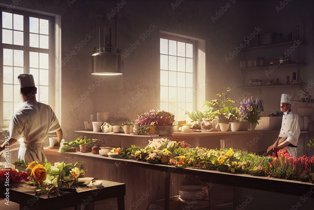 Gärtner als Chef und junge Floristin bei der Inventur Stock