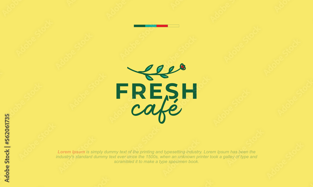 Obraz premium illustration vector graphic logo designs. combination pictogram logotype fresh cafe with graphic flower