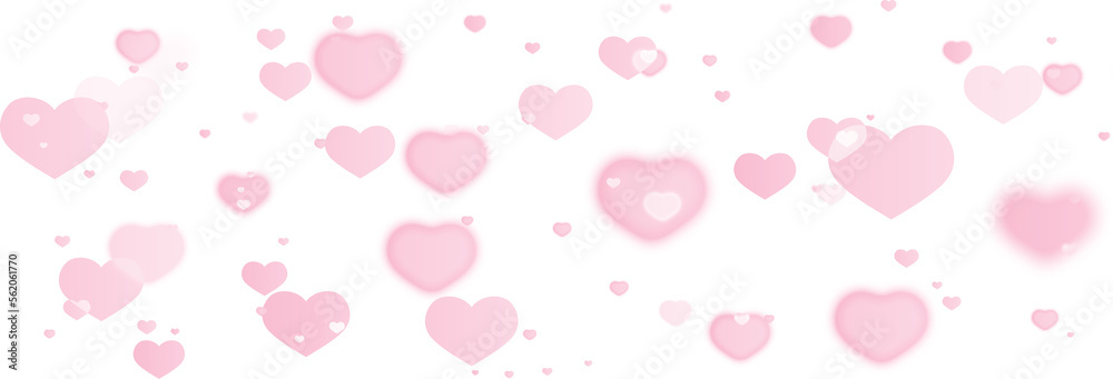 Hearts confetti bokeh pink