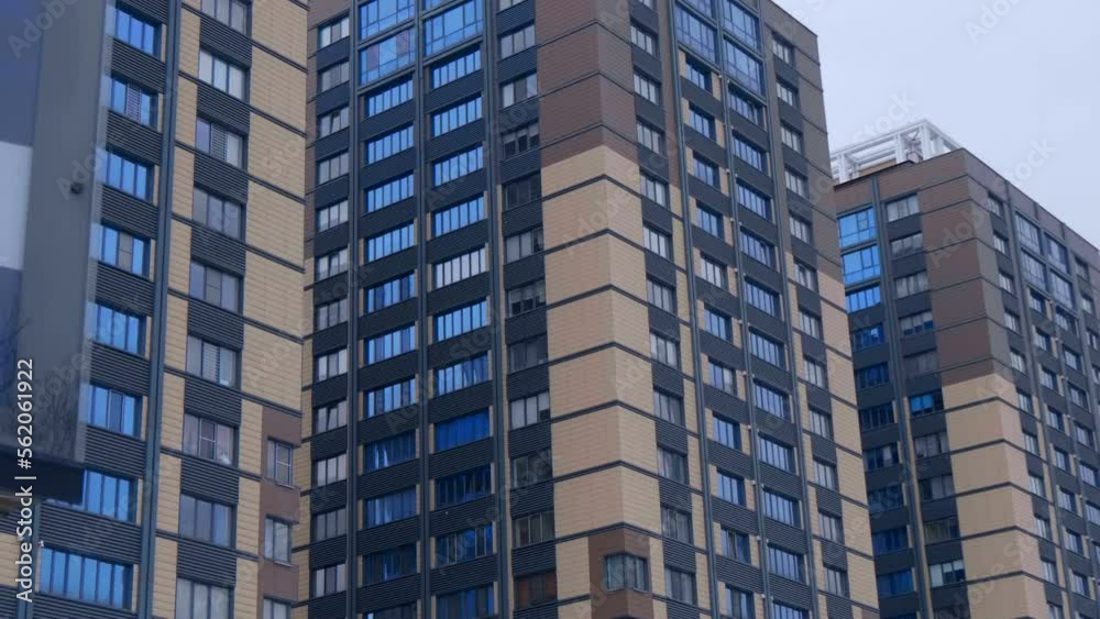 New, newly built and commissioned, beautiful, ready to move in, high-rise buildings, in a modern, fashionable style. Shot in motion New, newly built and commissioned, beautiful, ready to move in, high-rise buildings, in a modern, fashionable style. Shot in motion
