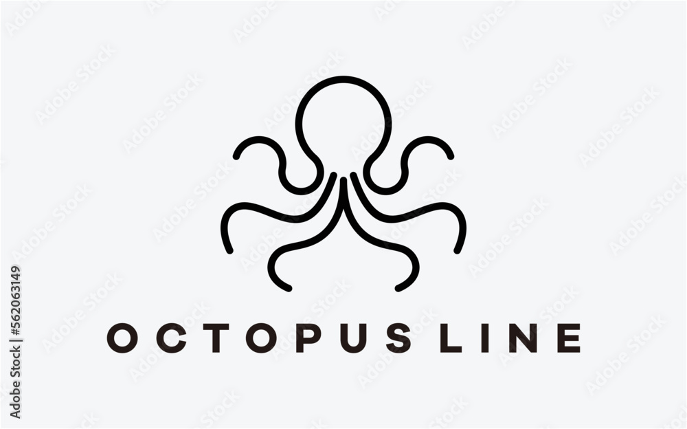 Fototapeta premium LOGO CREATIVE OCTOPUS LINE SIMPLE