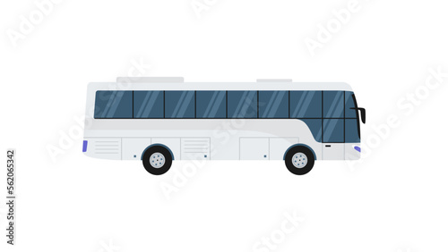 Big white bus isolated on w...