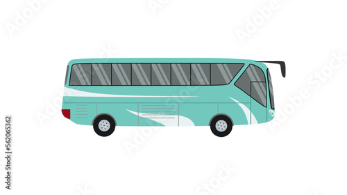 Big blue bus isolated on wh...