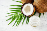 fresh natural coconut cream on a white background