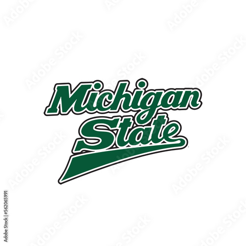 Vintage varsity  print with michigan state slogan for graphic tee t shirt or sweatshirt - Vector