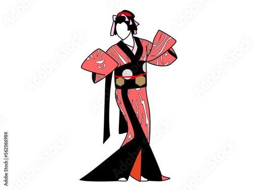 歌舞伎の女形　PNG