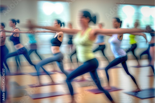 Women exercising in fitness studio, ai generated © dasom