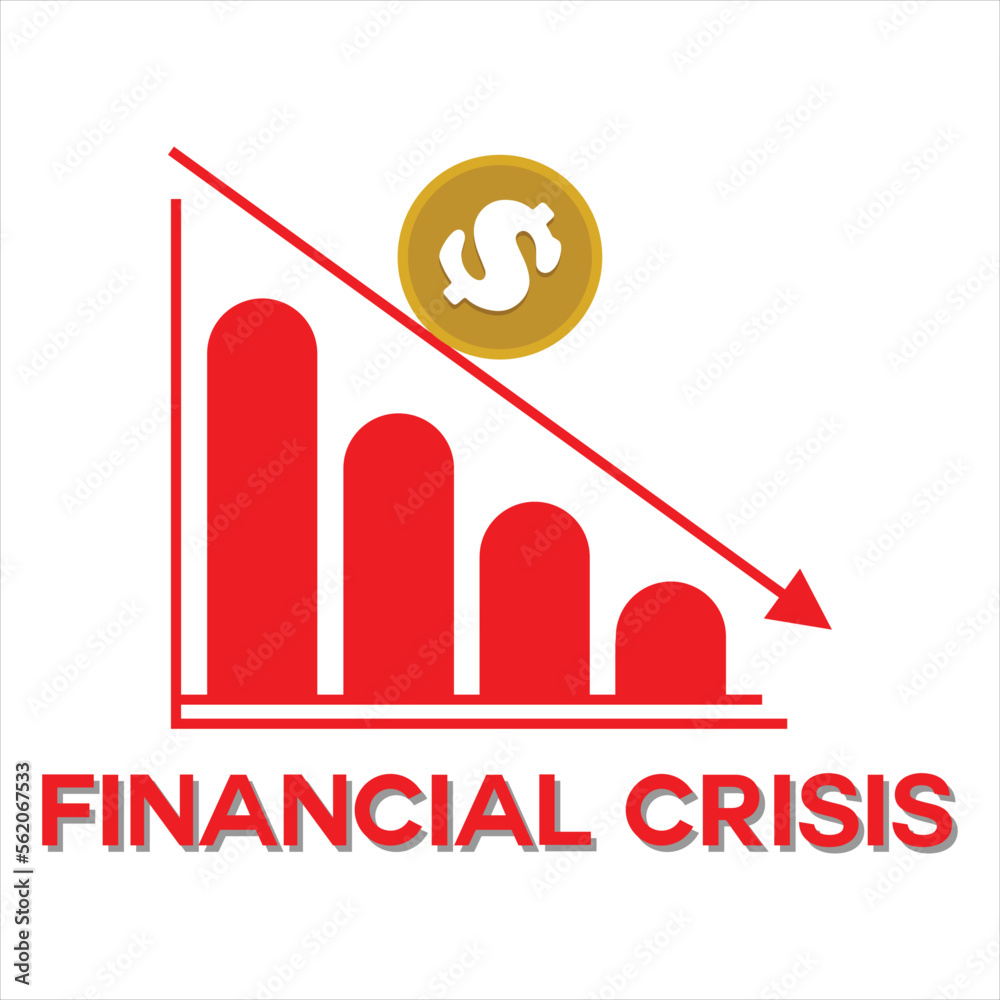 Financial crisis design vector template Financial crisis design vector template