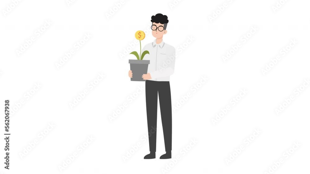 Man holding a Dollar Plant