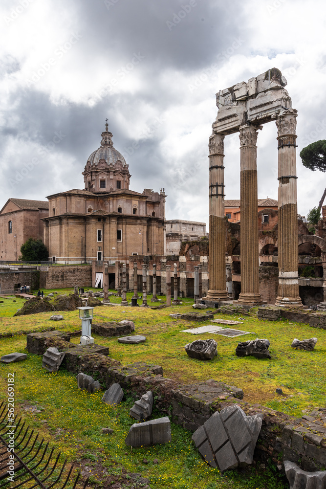 Ancient foro romano in the centre of Rome, Lazio, Italy