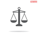 Simple judgment icon, balance and justice. Minimalism, vector illustration. Silhouette icon.
