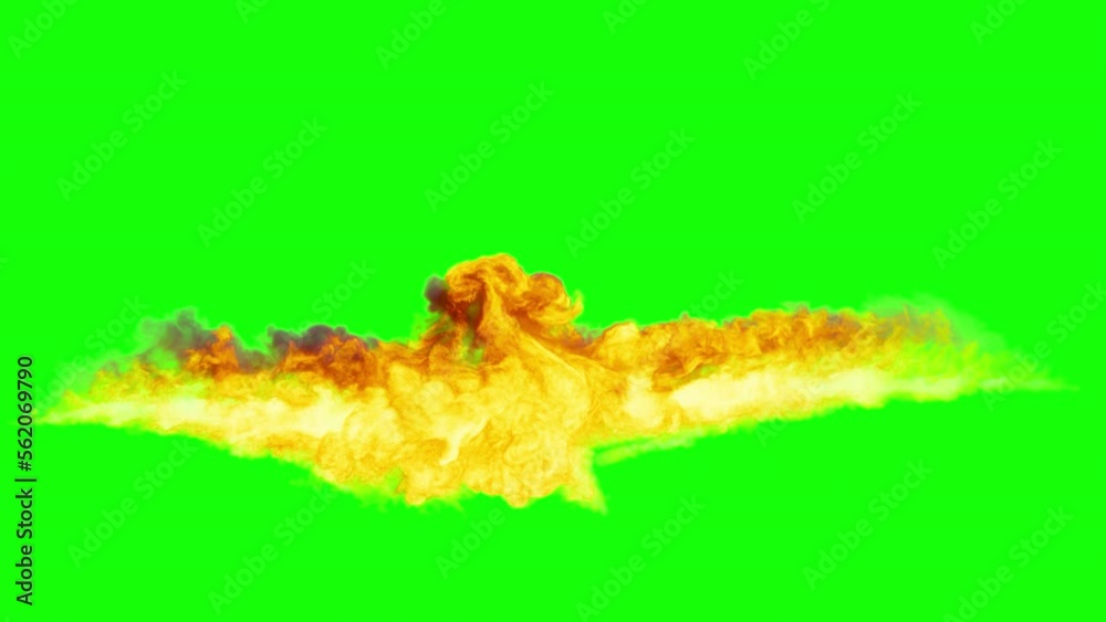 flame thrower versus flame thrower animation. flame thrower on green background. dragon fire clash visual effect