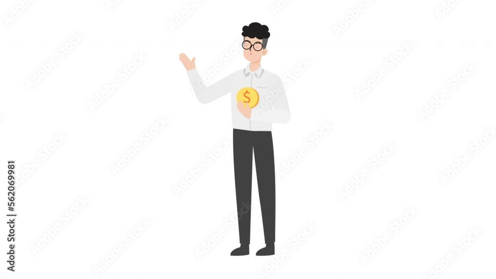 Man holding a Dollar coin Man holding a Dollar coin