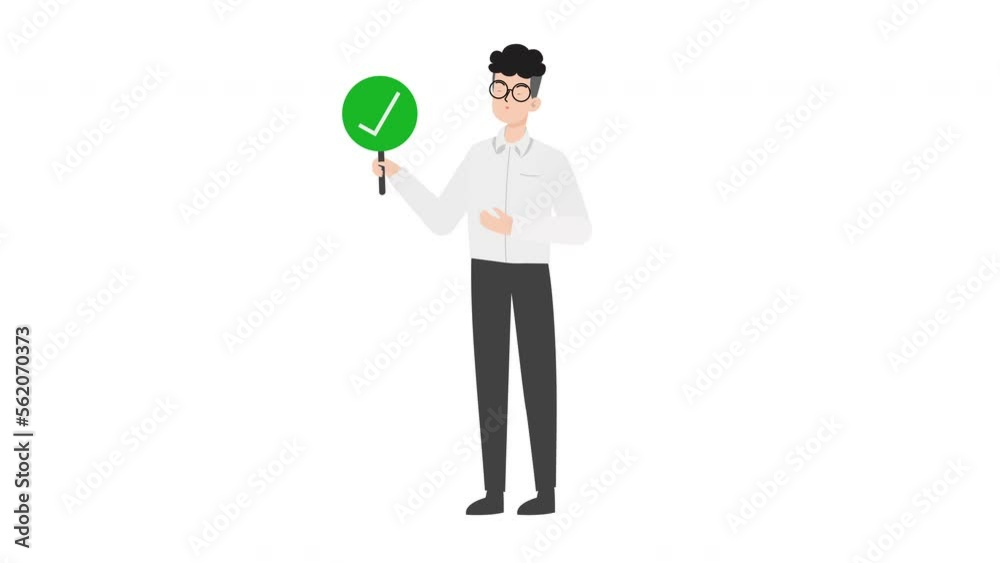 man holding check mark man holding check mark