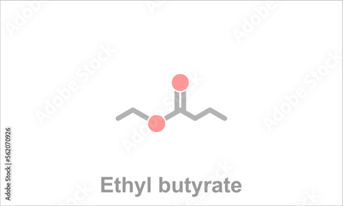 Simplified formula icon of ethyl butyrate.