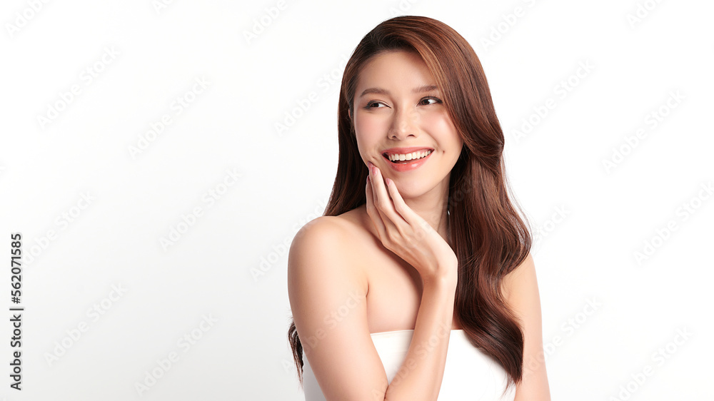 Beautiful young asian woman with clean fresh skin on white background, Face care, Facial treatment, Cosmetology, beauty and spa, Asian women portrait. Beautiful young asian woman with clean fresh skin on white background, Face care, Facial treatment, Cosmetology, beauty and spa, Asian women portrait.