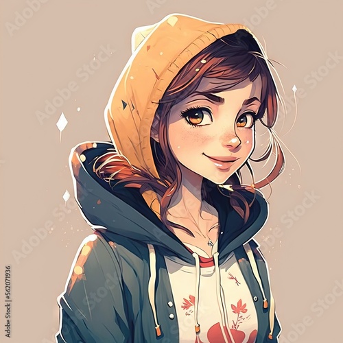 Generated Cute girl illustration