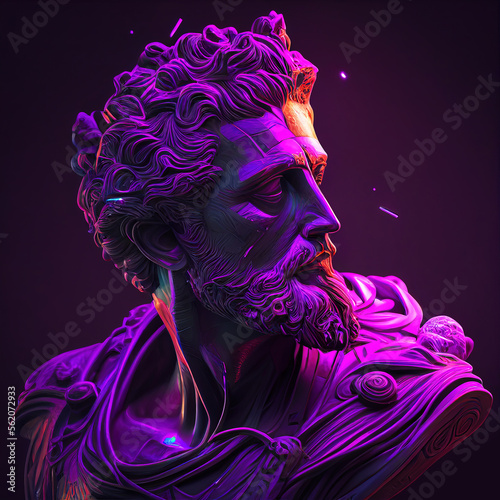 Greek Philosopher Generative AI Illustration photo