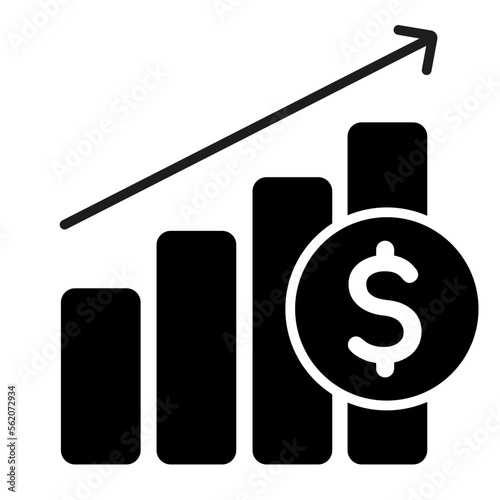Gráfico con el aumento del valor del dólar. 