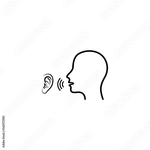 Speak and listen icon logo isolated on white background