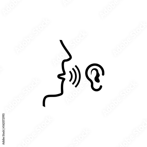 Speak and listen icon logo isolated on white background
