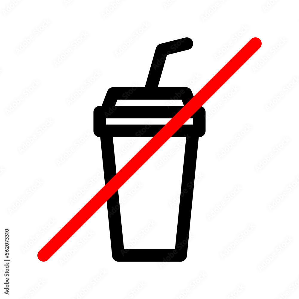 No drink outline icon. Prohibition line sign. Editable stroke. Vector graphics No drink outline icon. Prohibition line sign. Editable stroke. Vector graphics