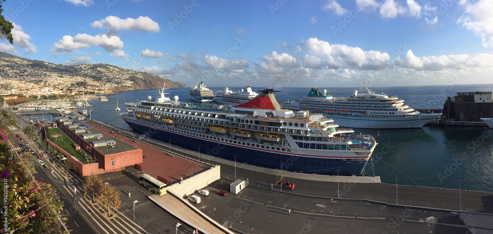 Cruise ships in Funchal  harbour ,Madeira 