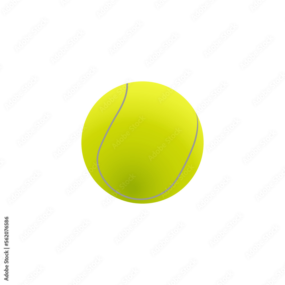 Realistic tennis ball. Sports equipment. Vector illustration