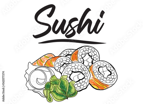Sketch sushi type set