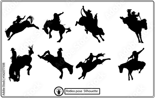 rodeo Pose  illustration Vector Silhouette