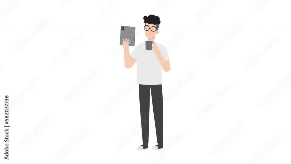 Man Holding Tablet Man Holding Tablet