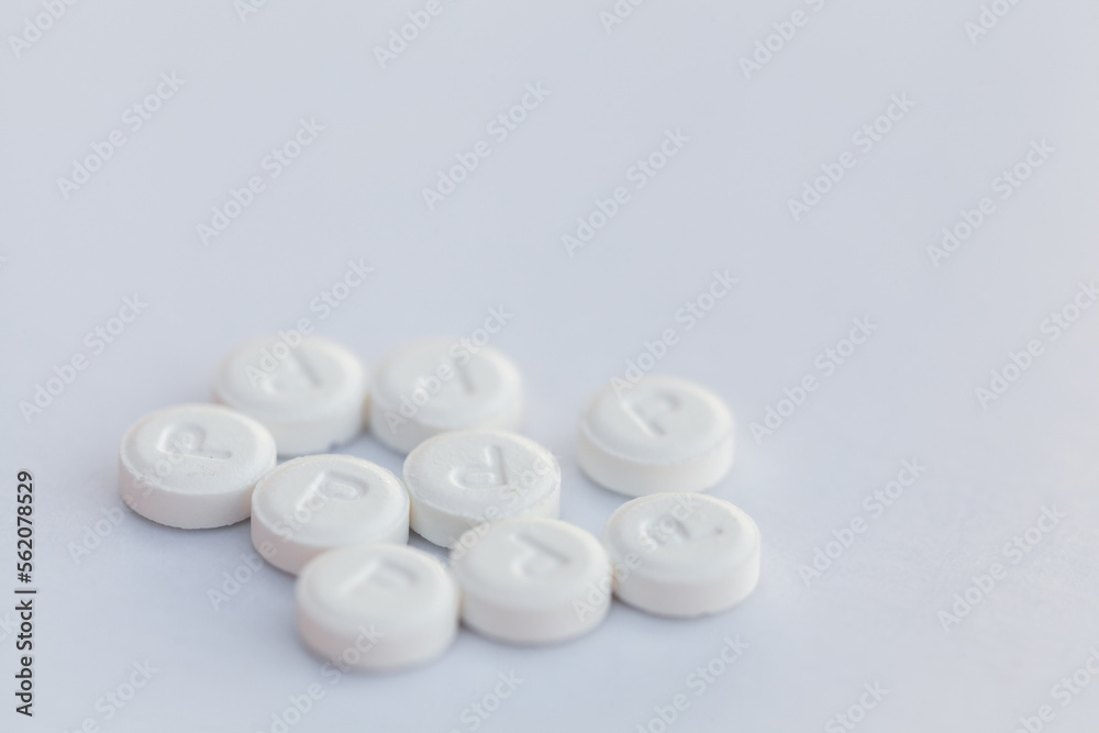 Dissolvable anti nausea pills on white Dissolvable anti nausea pills on white
