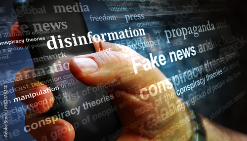 Fake news propaganda conspiracy theories disinformation manipulation news titles illustration photo