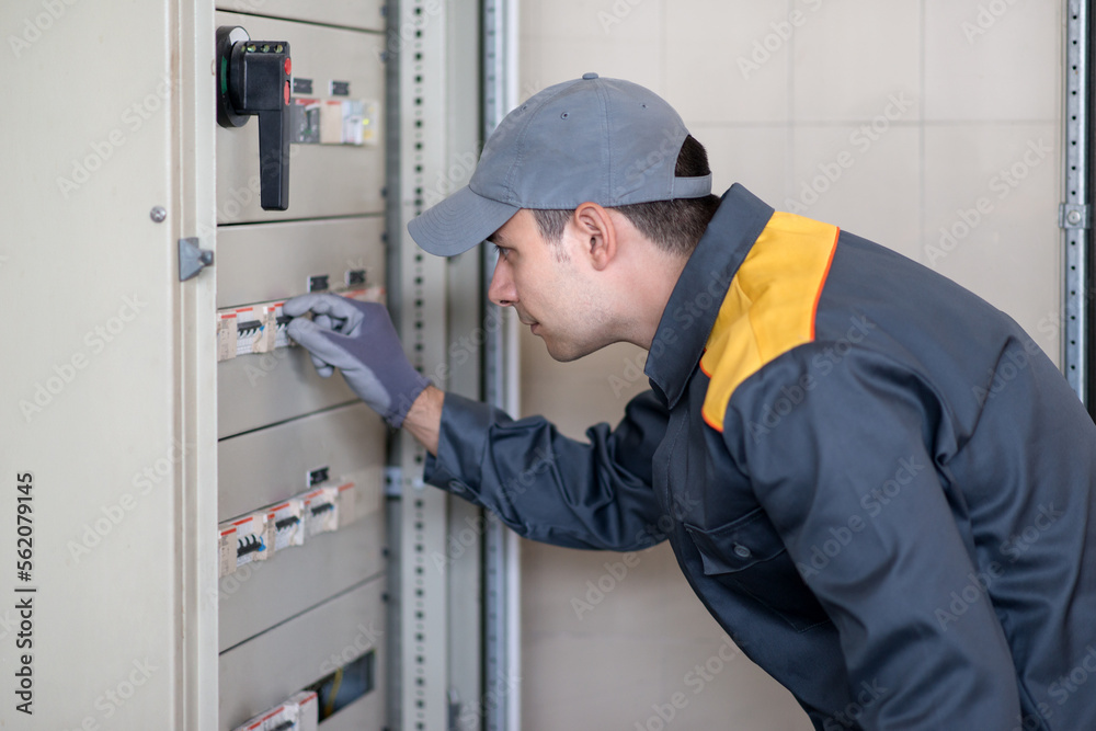 Portrait of an electrician at work Portrait of an electrician at work