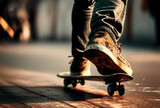skateboard on the street, youth culture, 