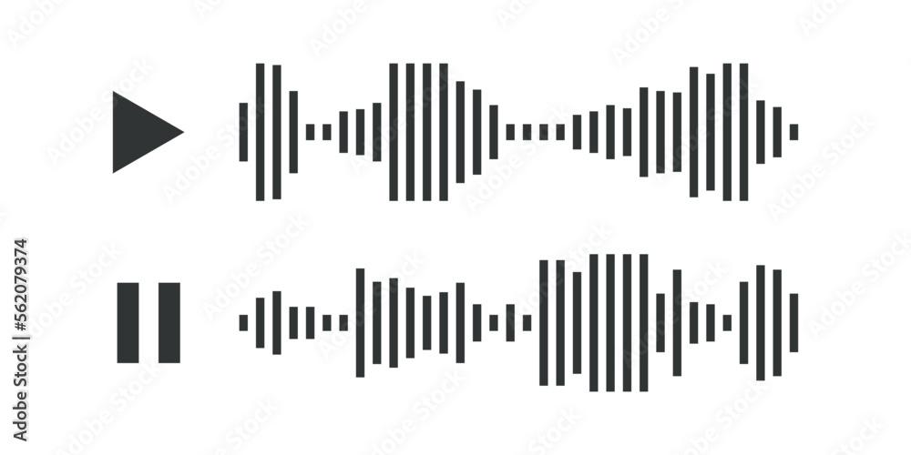 Voice audio message vector. Smartphone app sound recording interface design. Flat soundwave set, waveform speech collection illustration. Voice audio message vector. Smartphone app sound recording interface design. Flat soundwave set, waveform speech collection illustration.