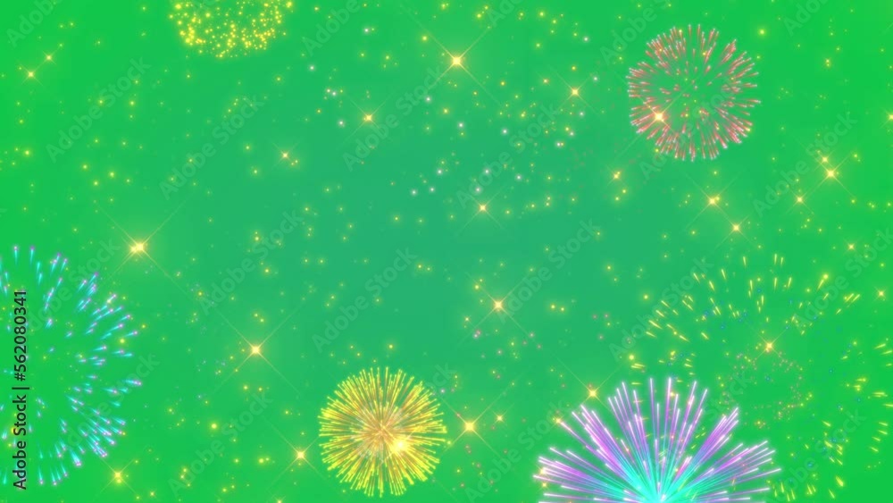 glittering celebration lights fireworks green screen alpha channel