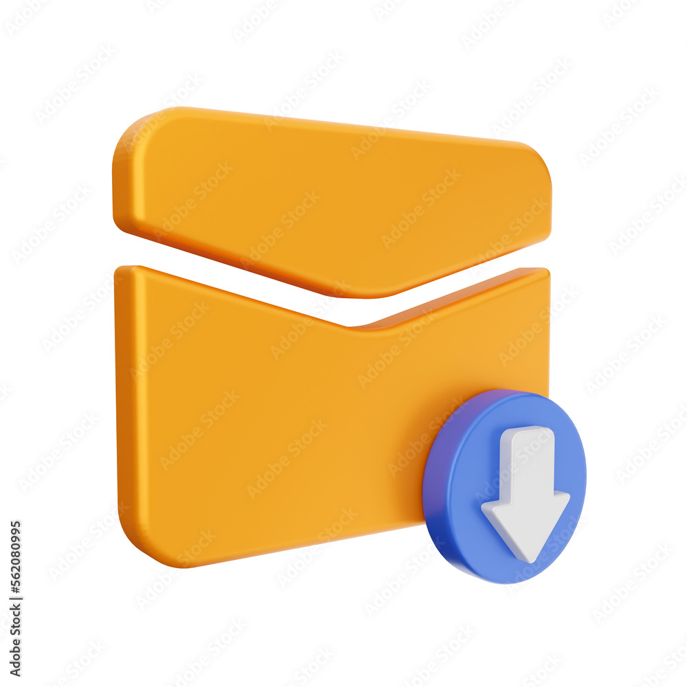 3d download mail file data arrow icon illustration 3d download mail file data arrow icon illustration