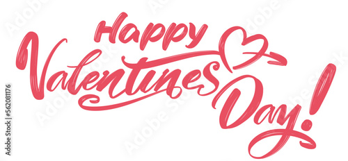 happy Valentine s day text on the background of the heart on white background. , Valentine s day, greeting card hand drawn vector illustration sketch. Calligraphy lettering.