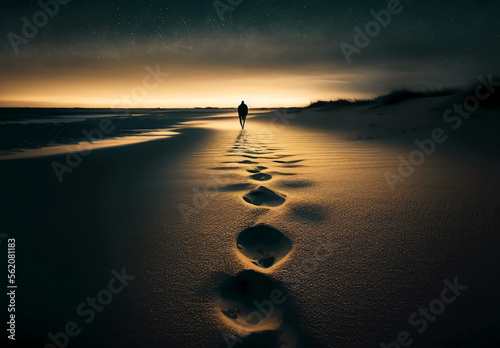 spuren im sand strand, zeit, vergänglichkeit photo