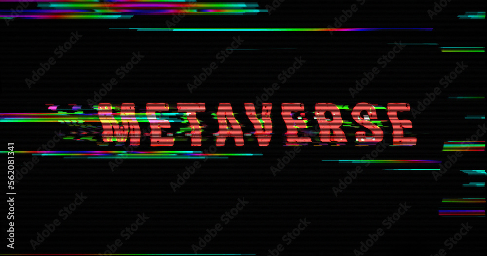 Metaverse modern glitch concept 3d illustration
